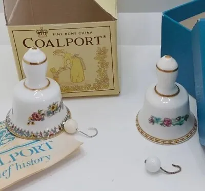 Buy Vintage Coalport Bells, China Miniature Bells, Ming Rose, Indian Tree Boxed • 12£