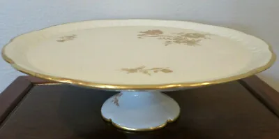 Buy Limoges France Footed China COMPOTE Gold Encrusted Flower Scallop Edge 11 3/4  • 28.87£