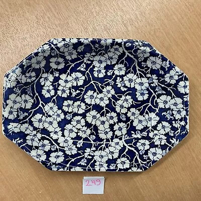 Buy Antique English Blue And White Floral Plate 10.25x7.25’x 2’in  • 19£