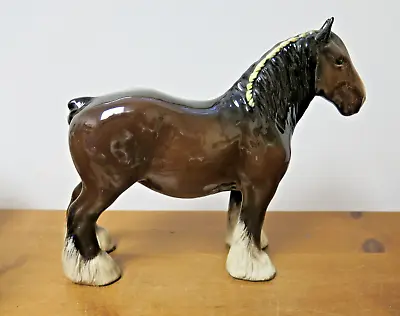 Buy Vintage Beswick Shire Horse Large Ceramic Mare Yelllow Ribbon Model 818 Figure • 29.99£