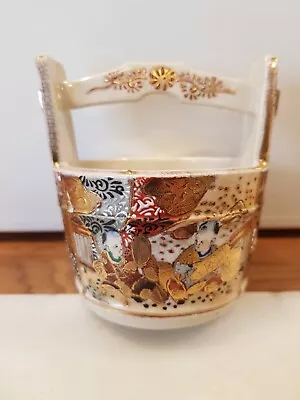 Buy Antique Meiji Period Japanese Satsuma Art Pottery Water Bucket H5  X W4  Vgc • 25£