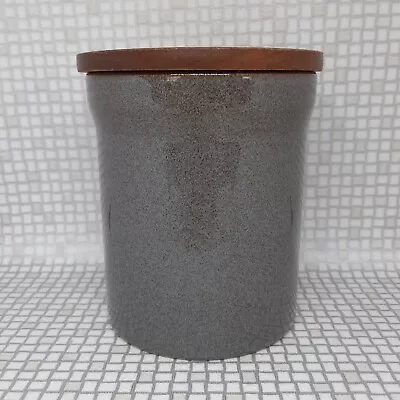 Buy Denby Greystone Large Handcrafted Stoneware Jar With Wooden Lid Vintage Canister • 11.99£