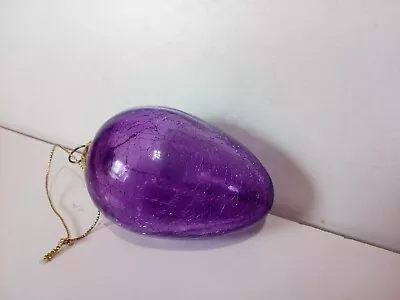 Buy Purple Glass Bauble, Crackled Glass Ornament • 8£