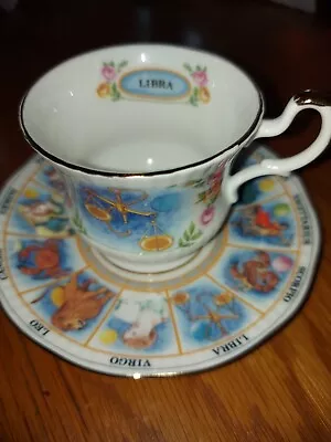 Buy Very Rare Vintage Fine Bone China Queens Zodiac Libra Tea Cup & Saucer • 49.99£