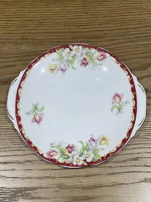 Buy Vintage Queen Anne China Floral Cake Plate  Narcissus And Bells Pattern • 9.99£