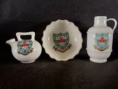 Buy Goss Crested China X3 All With WOODBRIDGE Crests Inc Kendal Jug, Hastings Kettle • 5£