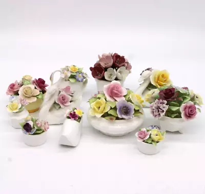 Buy BONE CHINA Floral Bouquets Flower Basket Swans Bundle X 11 Most Royal Doulton • 4.99£
