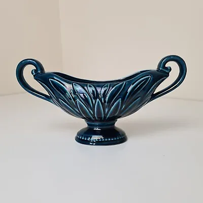 Buy Devonway Pottery Blue Pedestal MANTLE Vase  • 15£