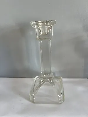Buy Vintage Tall 7.5” Glass Candlestick Candle Holder • 3.50£