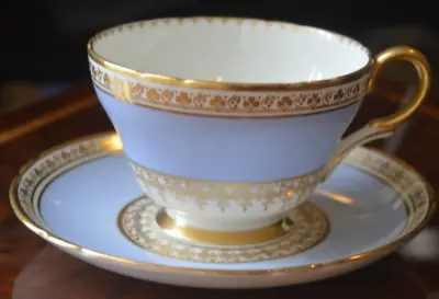 Buy Shelley Powder Blue And Gilded China Cup And Saucer 12793  Shamrock  Border • 32£
