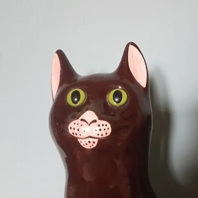 Buy  Wemyss Griselda Hill Pottery Scotland Rare Chocolate Brown Cat 33cm  • 550£