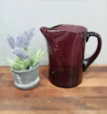 Buy Vintage Purple Scandi Glass Vase, Retro Jug Vintage Glassware 1960s • 18£