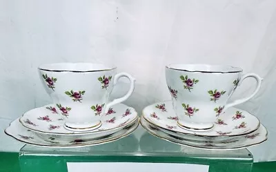 Buy Duchess Bone China Rosebud Tea Cup, Saucer & Plate X2 Trio • 18.99£