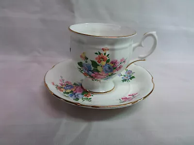Buy Crown Staffordshire Fine Bone China England Flowers With Pansy Cup And Saucer • 9.48£