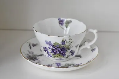 Buy Vintage Hammersley Victorian Violets Breakfast Cup And Saucer Bone China (L) • 19.95£