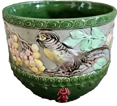 Buy Art Nouveau Flower Pot / Cachepot With Grapes And Bird Around 1910 / Eichwald • 231.21£