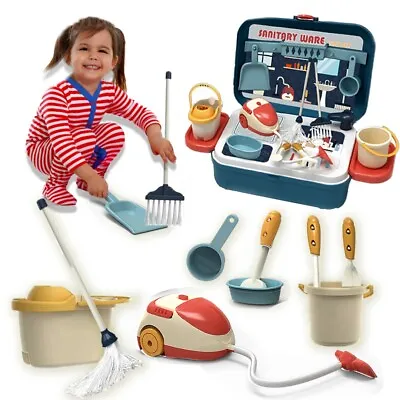 Buy Kids Pretend Play Cleaning  Toys Sanitary Ware Plastic Brush Housekeeping Set • 13.99£