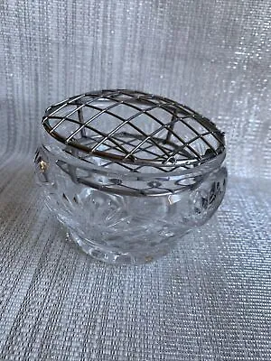Buy Royal Doulton Cut Glass Flower Posy Bowl With Metal Flower Frog Top • 9£