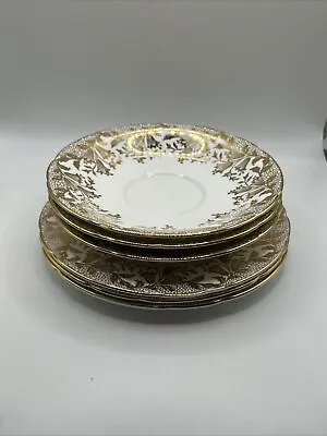 Buy Paragon Fine Bone China Golden Floral Pattern Side Plates And Saucers 3 Of Each  • 3.99£