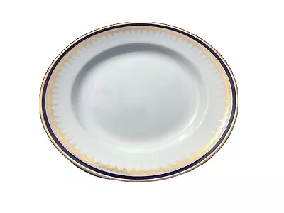 Buy  Keeling & Co Burslem Blue & Gold Rim Dinner Plate 10  Vintage / Antique • 18£