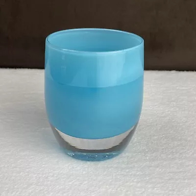 Buy NEW W/ TAG! GlassyBaby Mountain Lake #1203 Blue Art Glass Votive Candle Holder • 61.29£