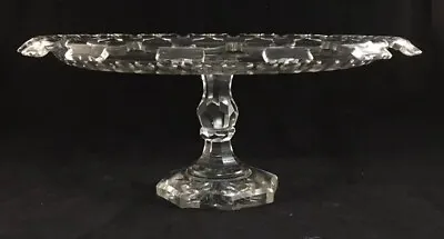 Buy Antique European Art Glass Crystal Large Cut Glass Cake Stand Compote Regency • 244.52£