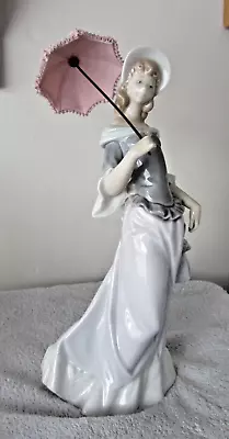 Buy Lladro Porcelain A Sunny Day Girl With Parasol Figurine #5003 • 80£