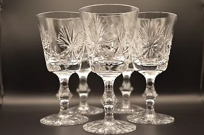 Buy 5 Edinburgh Crystal Star Of Edinburgh  White Wine Glasses 15cm / 6'' High VGC • 20£