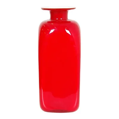 Buy Vintage Danish Red Holmegaard Glass Vase Height: 17,5 Cm • 154.40£