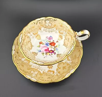 Buy Antique 1840s  Victorian Coalport 3/265 Tea Cup & Saucer Adelaide Shape Gold  • 50£