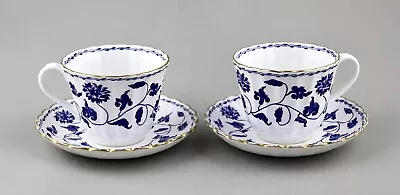 Buy Spode China England Blue Colonel Y6235 Tea Or Coffee Cups & Saucers X 2 Perfect! • 45£