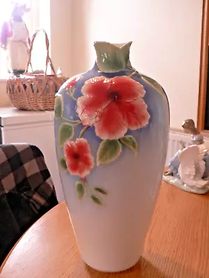 Buy A Stunning Large Franz  Porcelain Fz00067   Hibicus  Vase • 69.99£