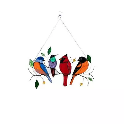 Buy Room Hanging Decorations Mini Stained Bird Bird Pendant Glass Window Hangings • 4.60£