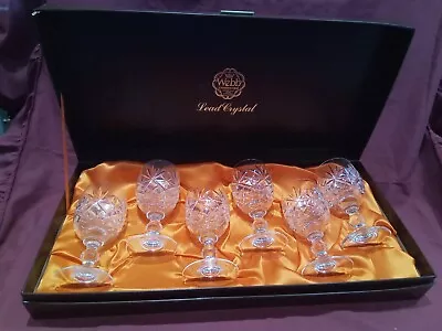 Buy Set Of 6 Webb Continental Hand Cut Lead Crystal Glasses In Presentation • 9.99£