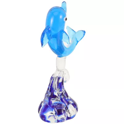 Buy Hand Blown Crystal Glass Dolphin Figurine Sea Animal Sculpture Desktop Ornament • 10.45£