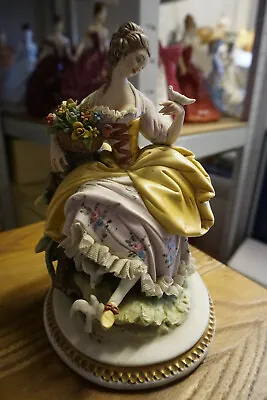 Buy Capodimonte Lady With Flower & Birds China Figurine • 749.99£