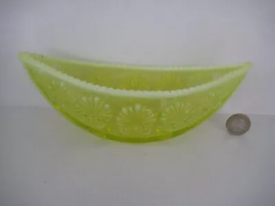 Buy Victorian Davidson Glass Primrose Yellow Pearline War Of The Roses Boat Bowl • 39.99£