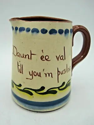 Buy Torquay Pottery Jug. Aller Vale Scandy. Motto 'Daunt Ee Val Till You'm Pushed' • 15£