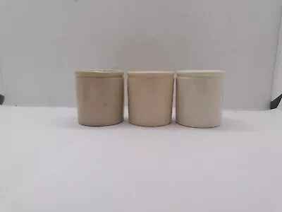 Buy 3 Old Off White English Ironstone Stoneware Pots  • 4.99£