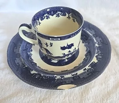 Buy 3 Pc Royal Traditions Blue Willow Fine Stoneware Plate, Saucer, Cup Read Please • 9.47£