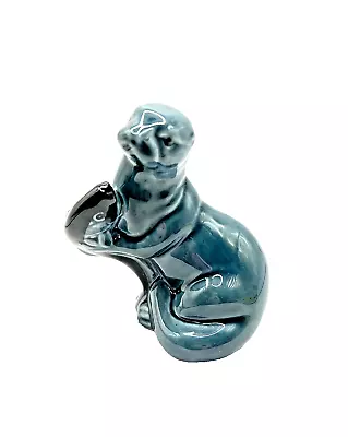 Buy Poole Pottery Figurine: Blue Seal With Fish Charming Collectible • 15.18£