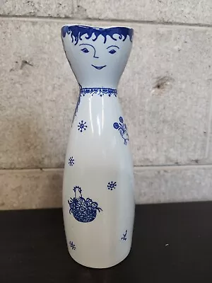 Buy Vintage Stavangerflint Norway Blue Clay Stoneware Lady Vase Signed Kari Nyquist • 30.85£