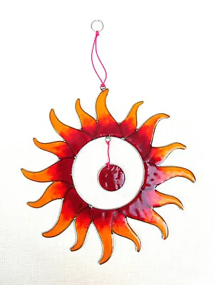 Buy Hanging Sun / Light Catcher / Mobile Orange Resin & Stain Glass Nugget From Bali • 16.95£