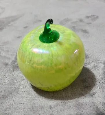 Buy Green Apple Blown Art Glass Onrament Hollow Glass Fruit Orb Vintage • 37.06£