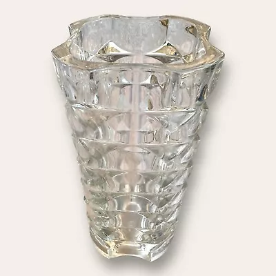 Buy Large Vintage Vase Jacques Georges Durand Luminarc Geometric Crystal Glass 25cm • 28£