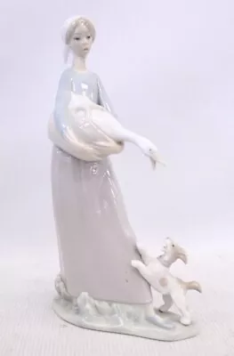 Buy Vtg LLADRO No.4866 Woman Holding Goose With Dog Spanish Porcelain Figure -E33 • 9.99£