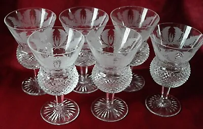 Buy Edinburgh Crystal Thistle Pattern - 6 X Wine Glasses • 295£