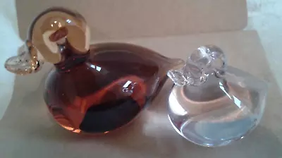 Buy Two Vintage, Wedgwood Crystal Glass Ducks,  One Amber, One Clear Crystal • 10.99£