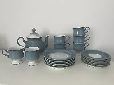 Buy Vintage DENBY 'Castile' Blue Stoneware TEA SET Inc. Cups & Saucers X20 Pieces • 49.99£