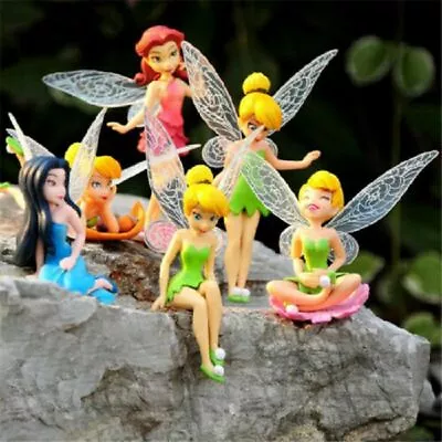 Buy 6PC/Set Tinkerbell Fairy Princess Action Miniature Figure Cake Topper Doll Toys • 4.95£